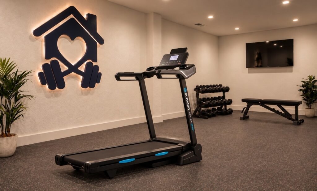 Echelon Stride 30 treadmill in a modern home gym.