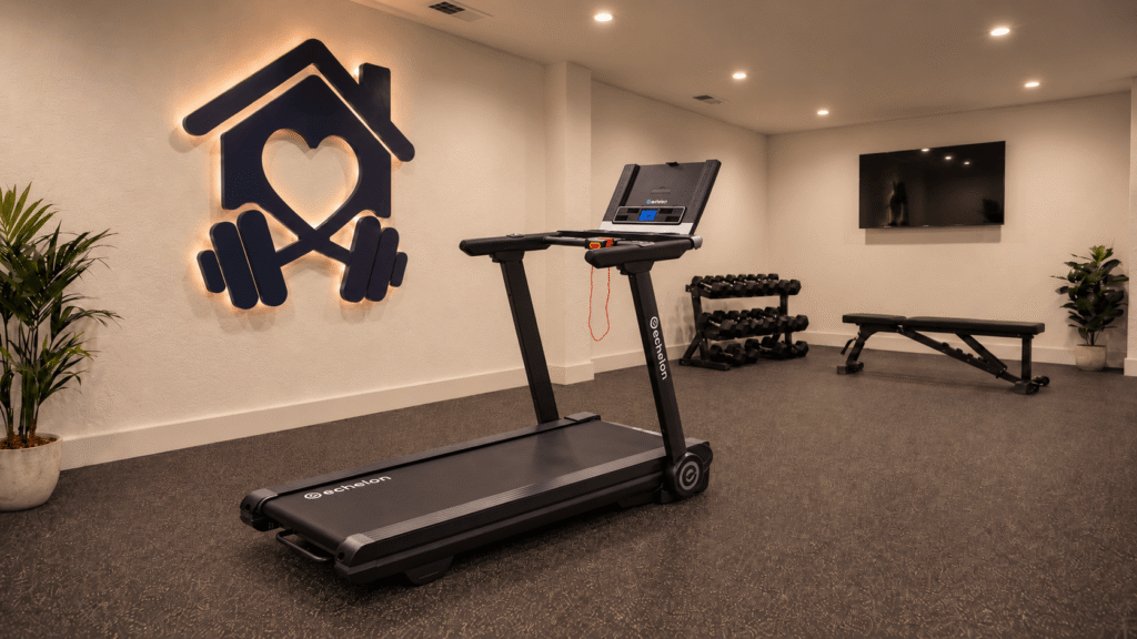 Echelon Stride 6 treadmill in a modern home gym.