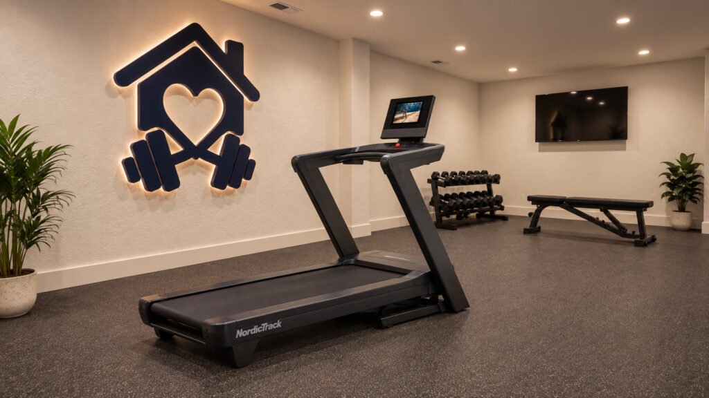 Nordictrack Commercial 1250 treadmill in a modern home gym.