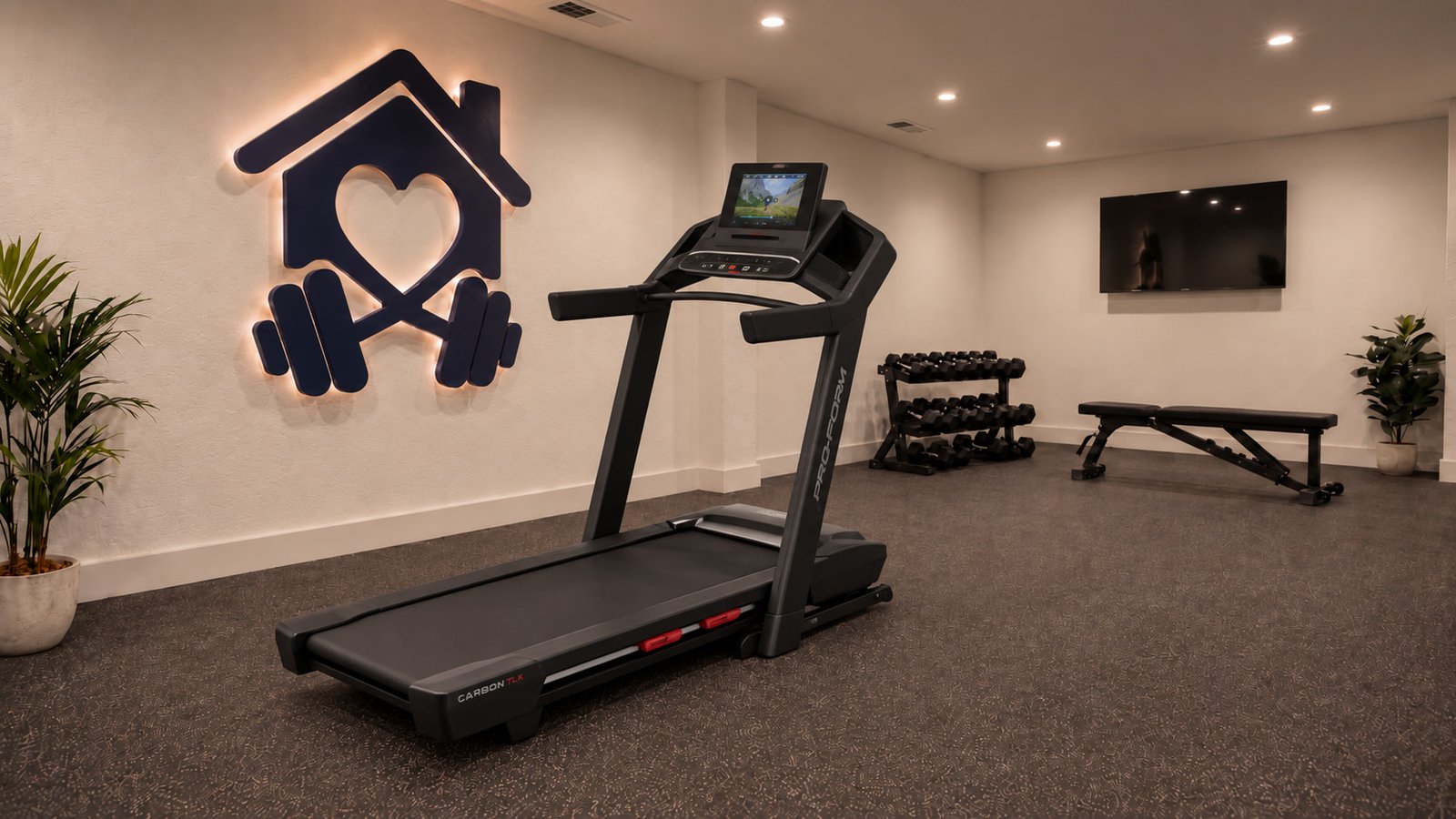 Proform Carbon Pro treadmill in a modern home gym.