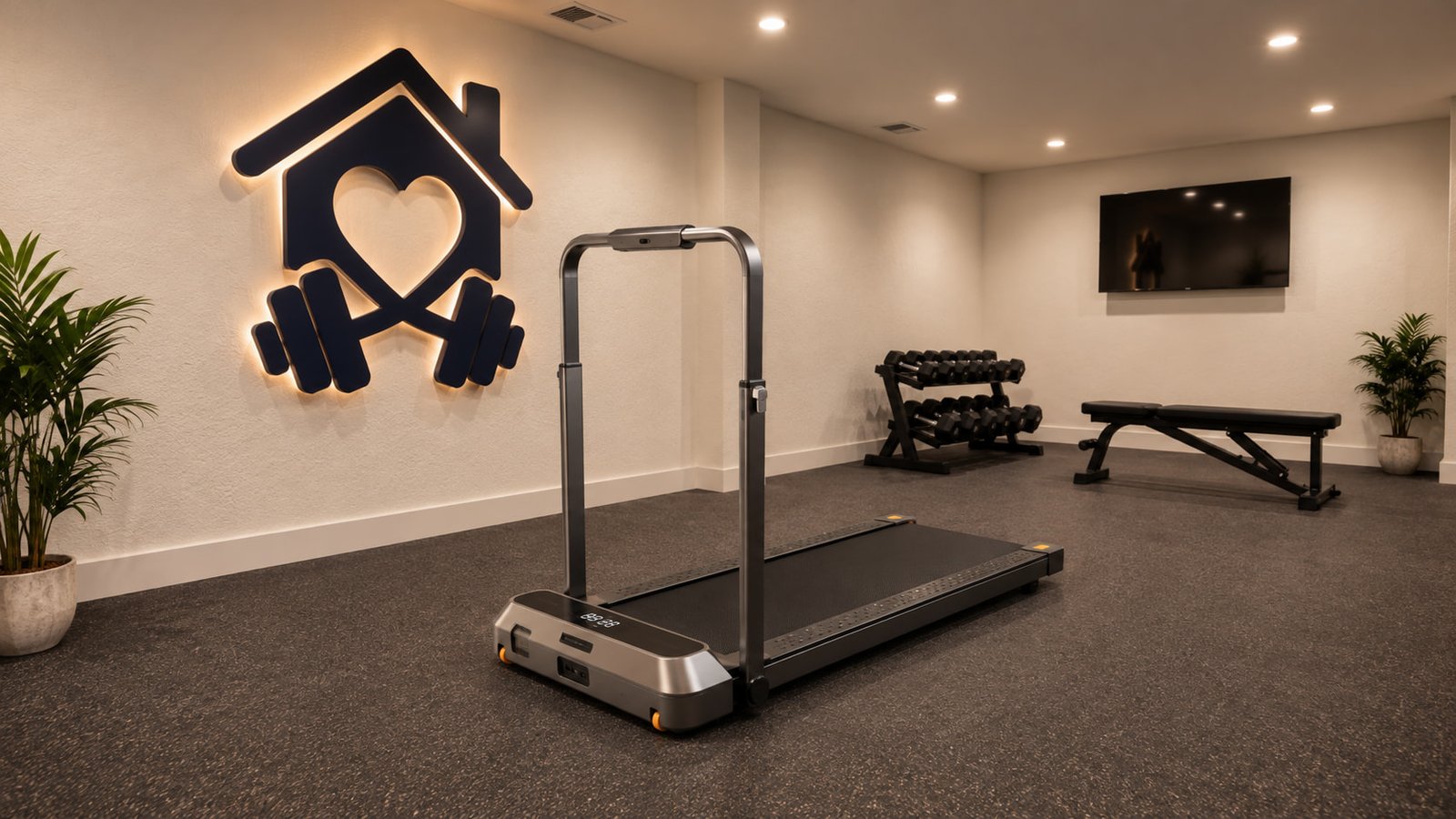 WalkingPad R2 2-in-1 walking pad and treadmill in a modern home gym.